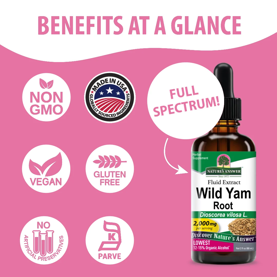 Див Ям (Wild Yam) 2000 mg Течен екстракт – Nature’s Answer (60 мл)